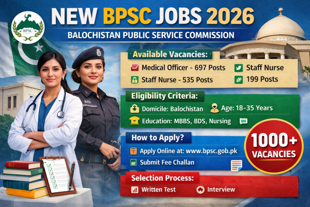 New BPSC Jobs 2026 – Health Department & Police Vacancies