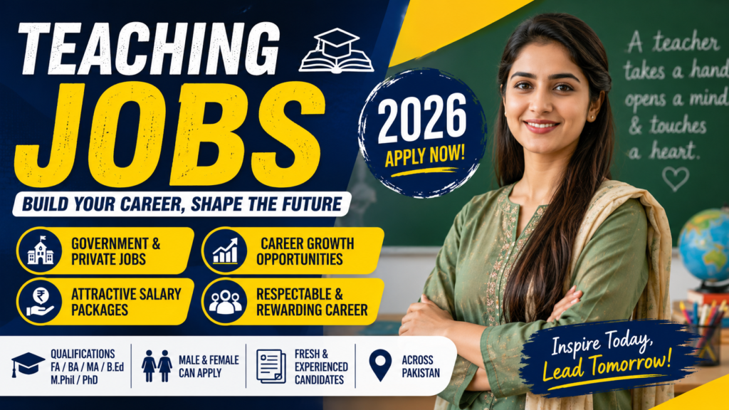 Latest Teaching Jobs 2026-Apply Online for The Teacher Jobs in Pakistan