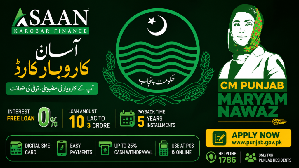 CM Punjab Asaan Karobar Card Scheme - Apply now and get Financially Stable